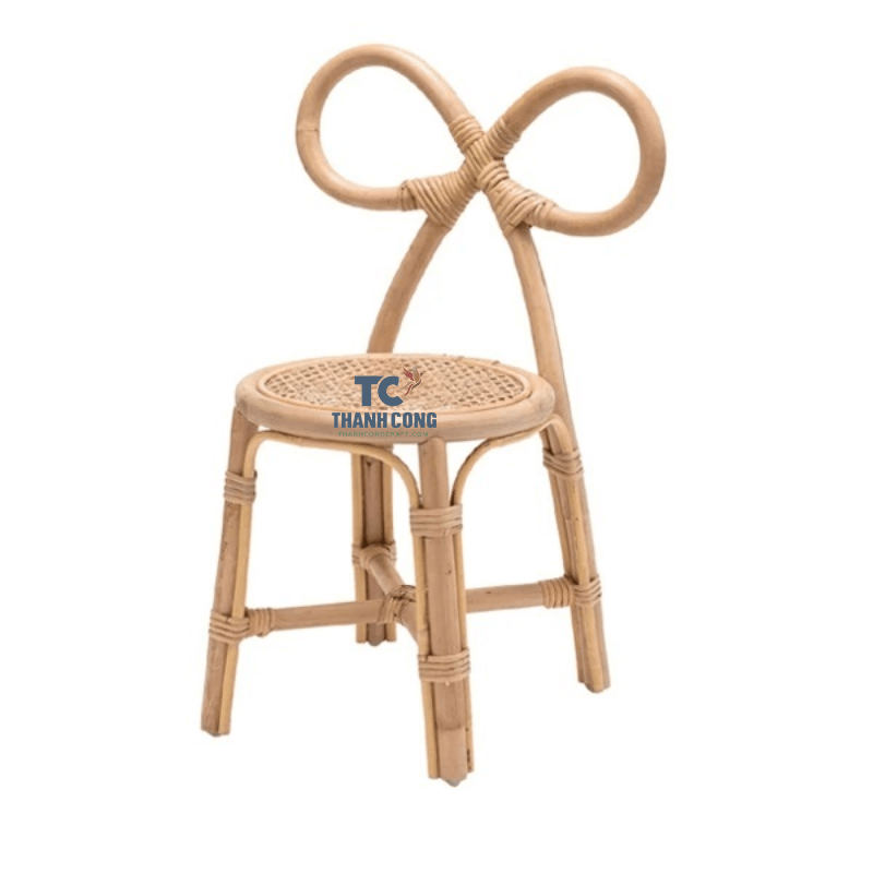 TOP Handmade Bow Rattan Baby Chair Hot Children Party Chair Outdoor