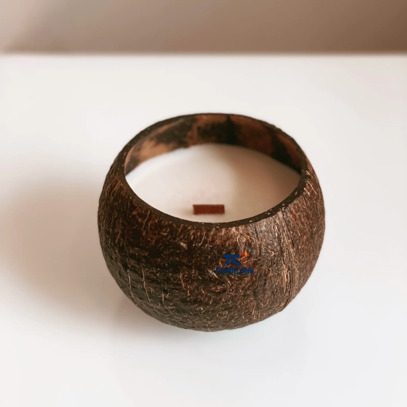 Natural Vietnam Healthy Woodwick Handmade Coconut Bowls Small Shell Candle Scented Candles