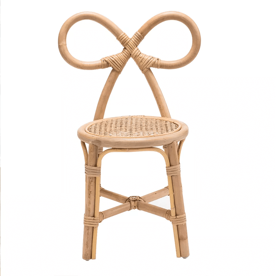 TOP Handmade Bow Rattan Baby Chair Hot Children Party Chair Outdoor