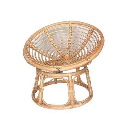 Kids Papasan Wicker Rattan Chair Natural Handmade with Cream Cushion Rattan Kids Furniture