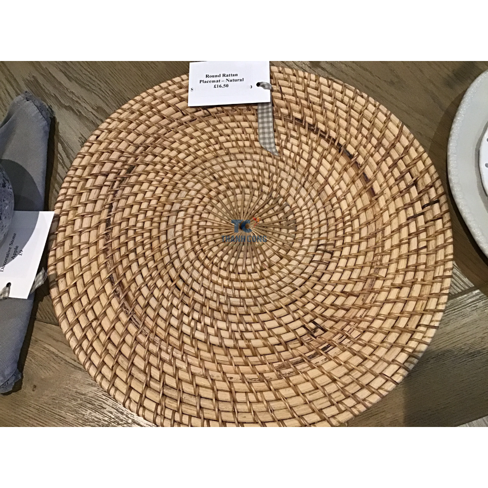 Cheap New Arrival Made in Vietnam Wicker Handicraft Round Rattan Plate Charger For Dinning Table food settings table decoration