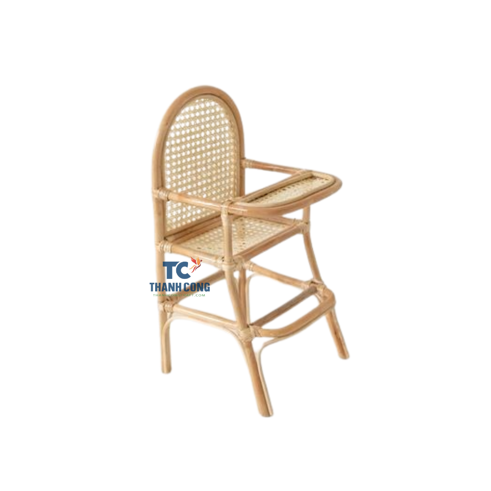 New Design Cheapest Price Natural Rattan Baby High Chair for Feeding Baby Kids and Children