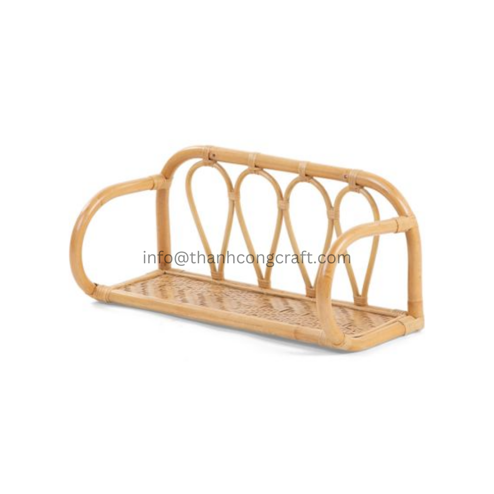 Rattan Wall Mounted Shelf Accent Wall Shelf Towel Bar/ Home Decoration Wicker Wall Decoration Rack