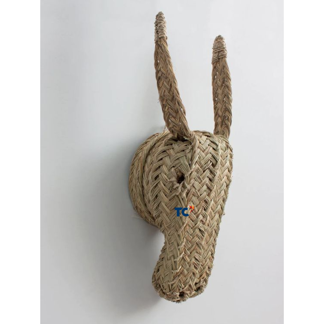 Natural Rattan/Wicker Baby Animal Head Wall decoration/mount/hanging for nursery or kids room