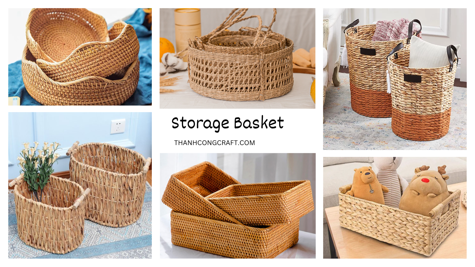 Rattan Woven Wicker Picnic Basket Sets Mosey Basket Cheap Price High Quality for Export from Vietnam