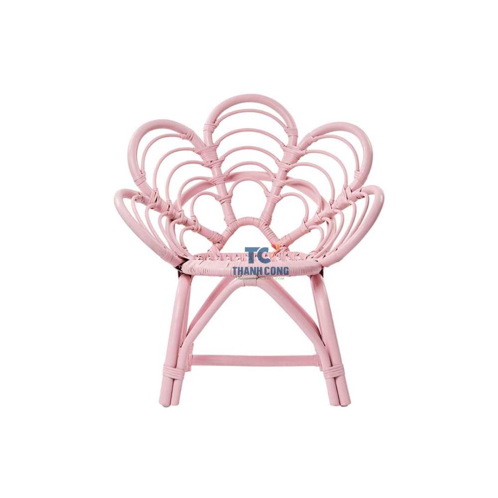 Baby Small Chair Natural Rattan Flower Chairs for Kids Handmade from Vietnam Bedroom Decor