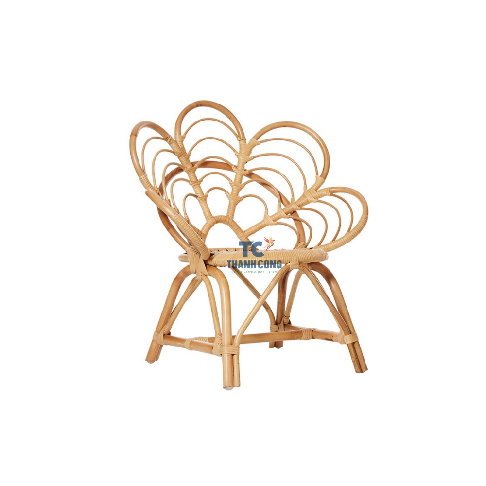 Baby Small Chair Natural Rattan Flower Chairs for Kids Handmade from Vietnam Bedroom Decor