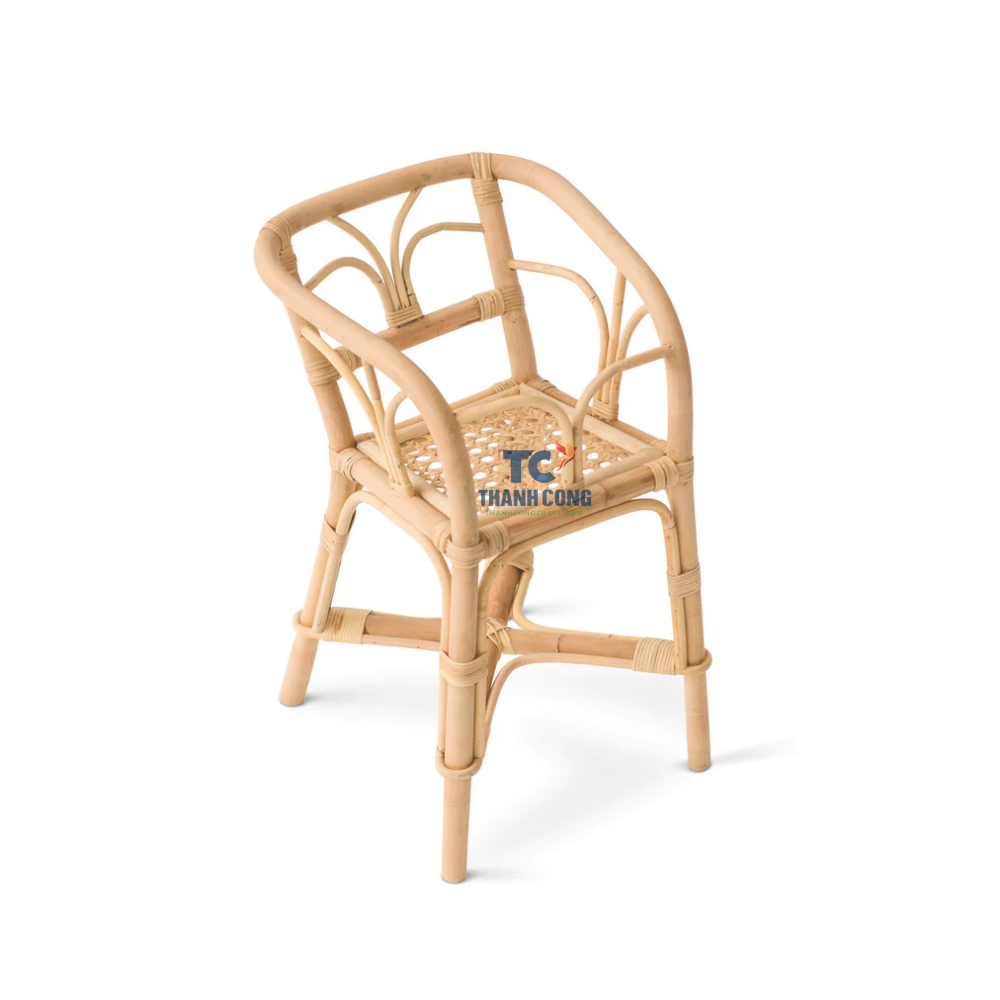 Hot selling Handmade Rattan Chair CUTE Natural Rattan Wicker Bow Chairs for Kids from Vietnam