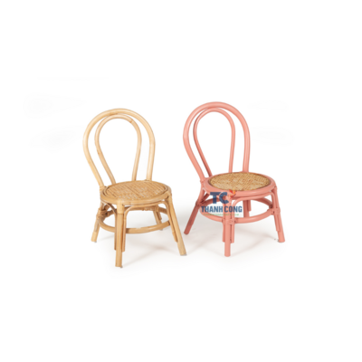 Pink Small Chair Natural Rattan Chairs for Kids Handmade from Vietnam Bedroom Decor