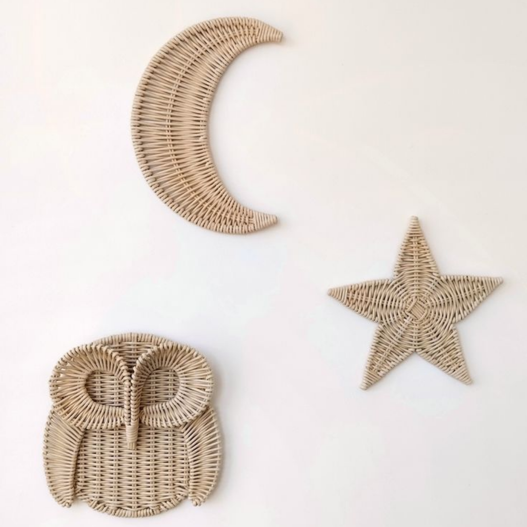 Best Selling High quality rattan Wall Hanging Woven Wall items Rattan Wall Plates handmade for Kids