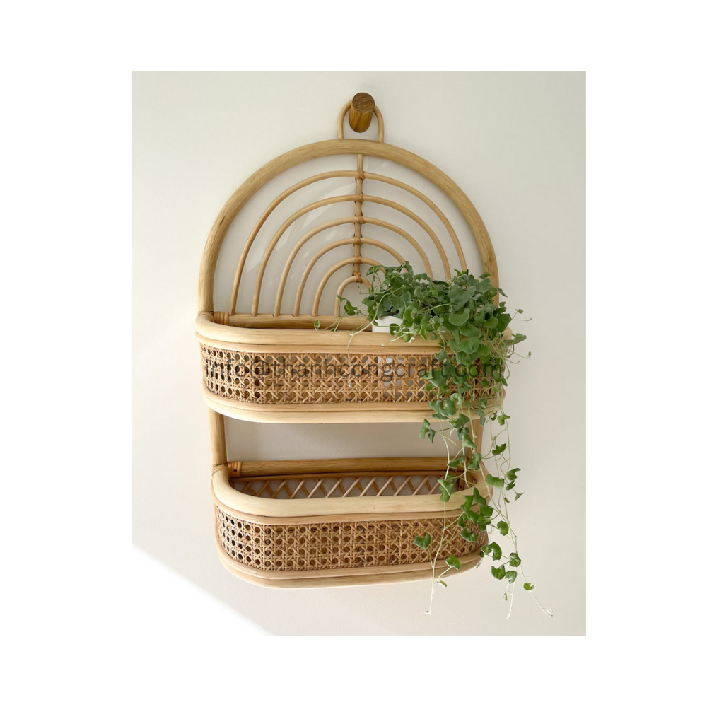 Rattan Wall Mounted Shelf Accent Wall Shelf Towel Bar/ Home Decoration Wicker Rattan Cane