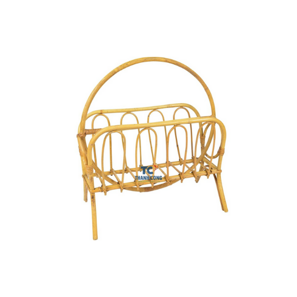 Wholesale Bookshelf Trending Rattan Magazine Racks Store Newspaper Brochure Display Stand Modern Rattan Bamboo Magazine Rack