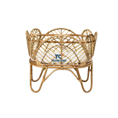 Eco-friendly Wicker Crib On Stand Handcrafted Rattan Baby Crib Woven Rattan Baby Cot Nursery Rustic Crib For Newborn Baby Room