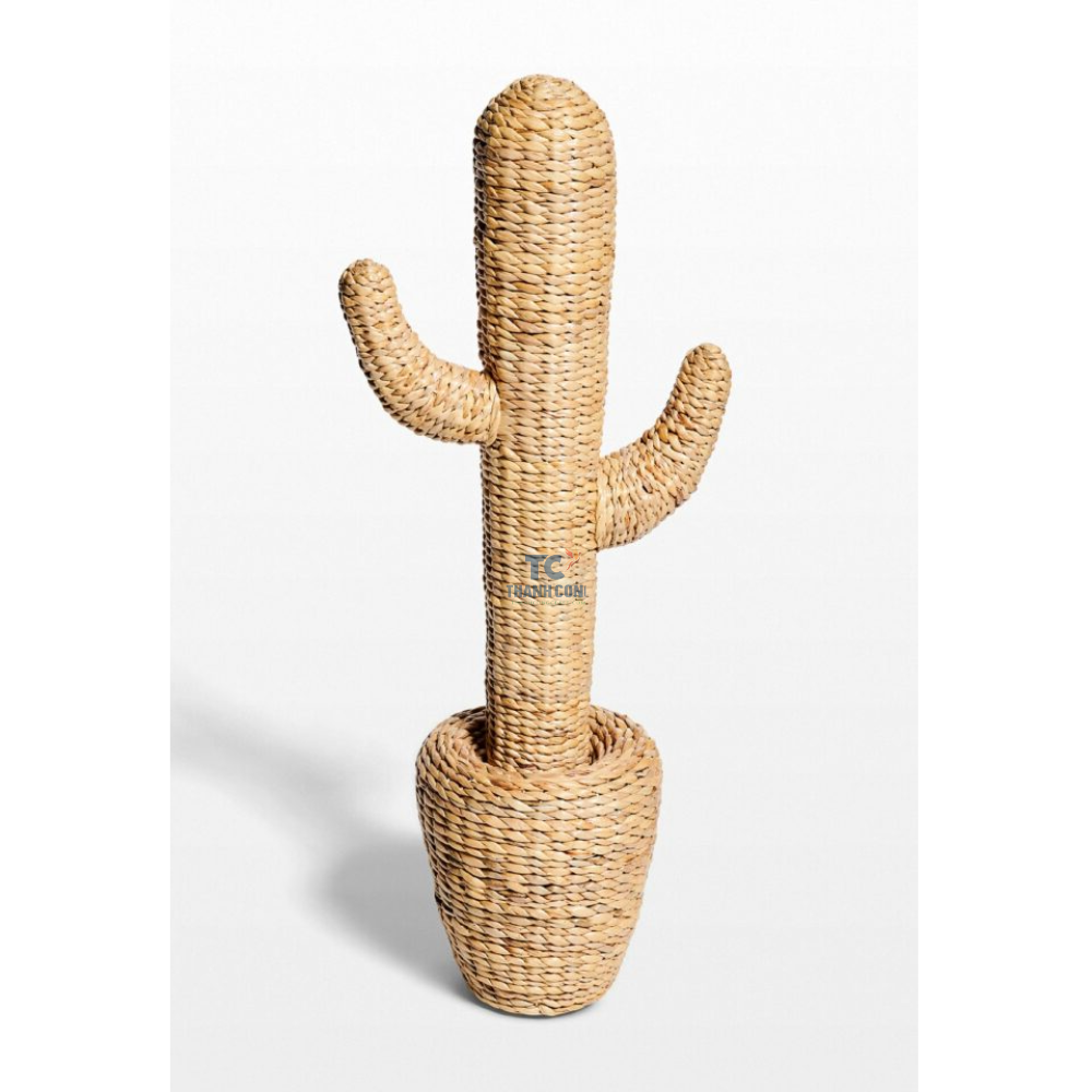 Hand Woven Home Decoration Natural Exotic Decorative Cactus Planter Eco Friendly Water Hyacinth Cactus Decor Ornaments