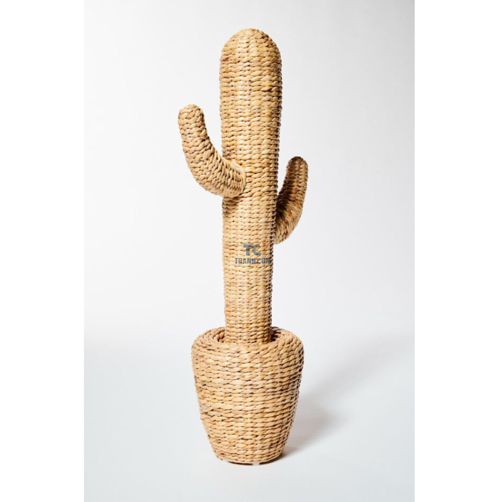 Hand Woven Home Decoration Natural Exotic Decorative Cactus Planter Eco Friendly Water Hyacinth Cactus Decor Ornaments