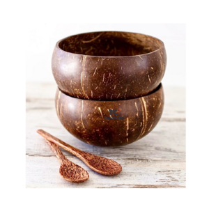 Wholesale Vietnamese natural coconut shell Perfectly Polished Natural Coconut Shell Bowl Salad Bowl Coconut Bowl Spoon and Fork