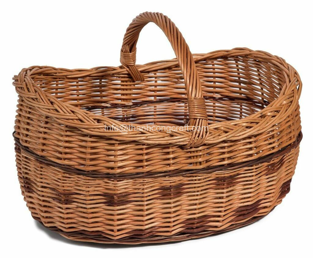 Rattan Woven Wicker Picnic Basket Sets Mosey Basket Cheap Price High Quality for Export from Vietnam