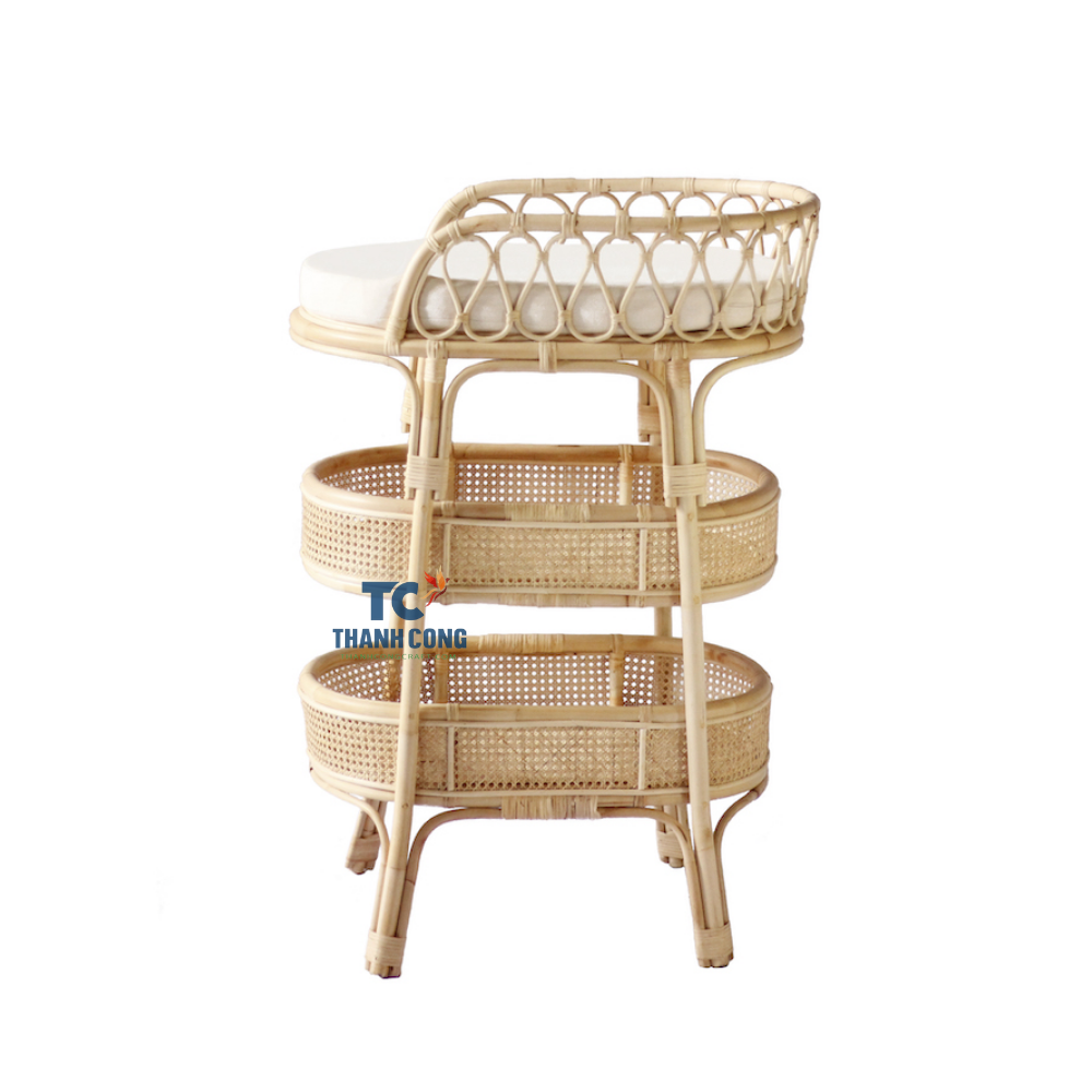 Eco-friendly Wicker Crib On Stand Handcrafted Rattan Baby Crib Woven Rattan Baby Cot Nursery Rustic Crib For Newborn Baby Room