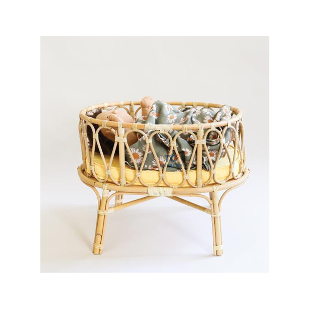 Living home furniture for kids and babies bedding frame baby crib made of rattan cane and rattan core weaving