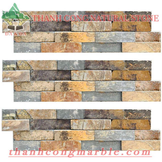 Golden Ochre Stone Panels Culture Stone Panels Size 15x60 or 18x35 Customized Size Wall Paving