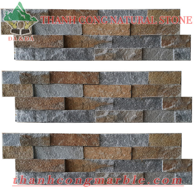 Crystal Rusty Stone Cultured Panels Natural Tile Split Stacked Wall Decoration and Paving Treatment