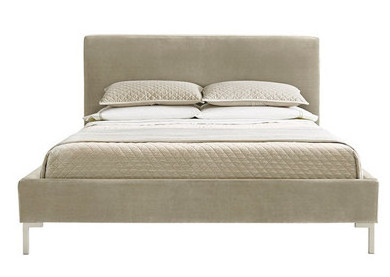 100% linen fabric - Modern Design Bedroom Furniture - Santorini Queen Bed: Inner size 61x81 inch Ready To Ship From Vietnam