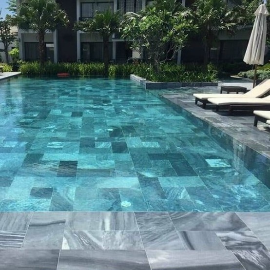 Bluestone Asian Silver grains Pool Paver Tiles Polish Honed Cheap Swim Pool Garden Vietnam Bullnose Pierre Bleue Naturelle