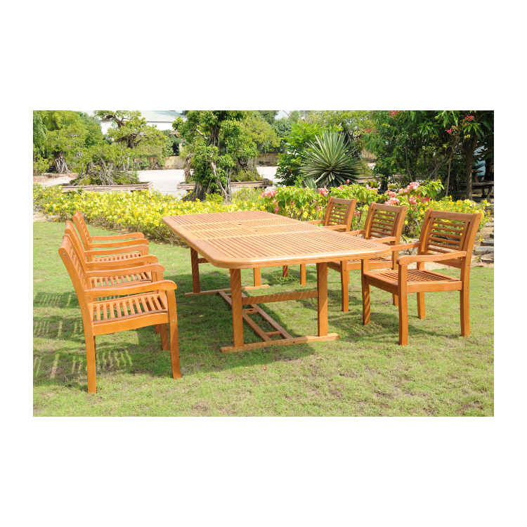 Hot Selling Wooden Outdoor Furniture Durable Table And Chairs Set Wooden Carton Box Packing Custom Design From Vietnam Factory