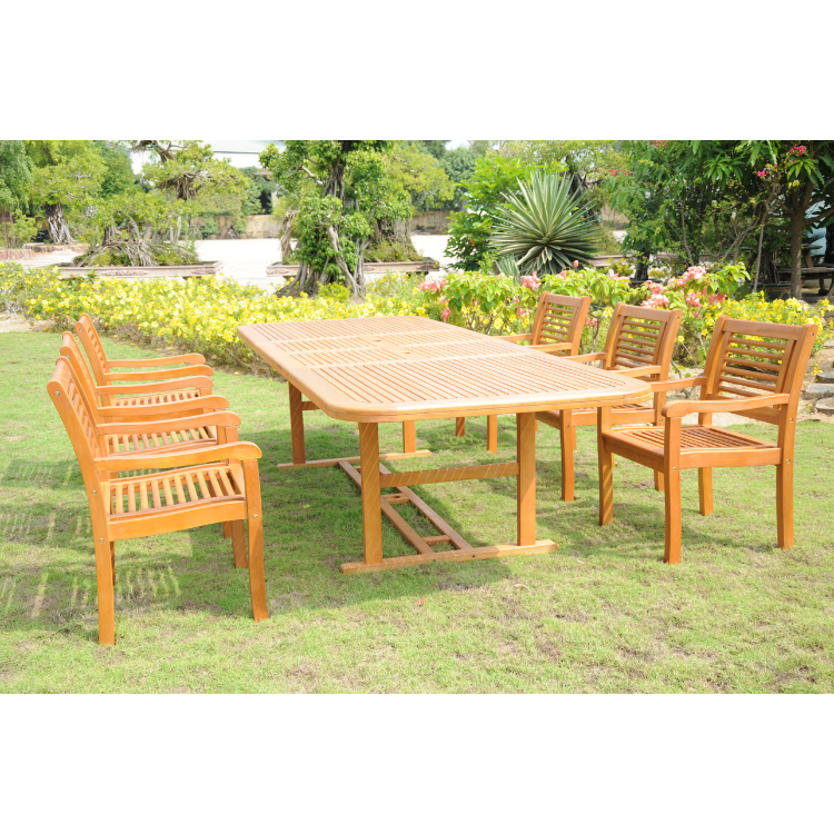 Hot Selling Wooden Outdoor Furniture Durable Table And Chairs Set Wooden Carton Box Packing Custom Design From Vietnam Factory