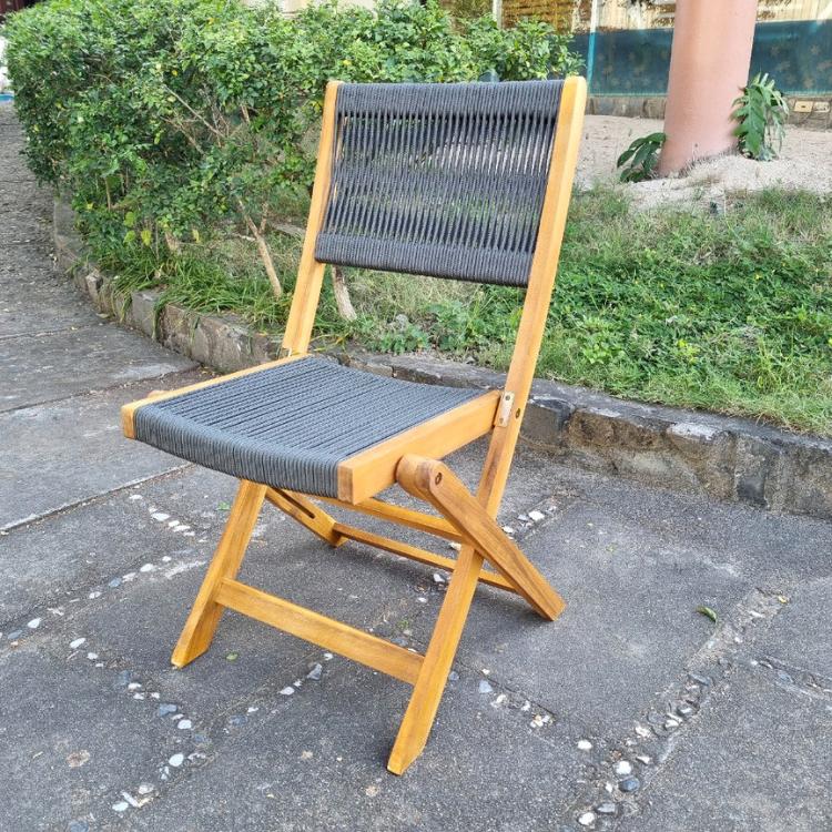 Good Price Folding Chair Acacia Wood Durable Porch Furniture Carton Box Packing Custom Color Made In Vietnam Factory