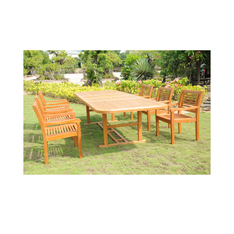 Hot Selling Wooden Outdoor Furniture Durable Table And Chairs Set Wooden Carton Box Packing Custom Design From Vietnam Factory