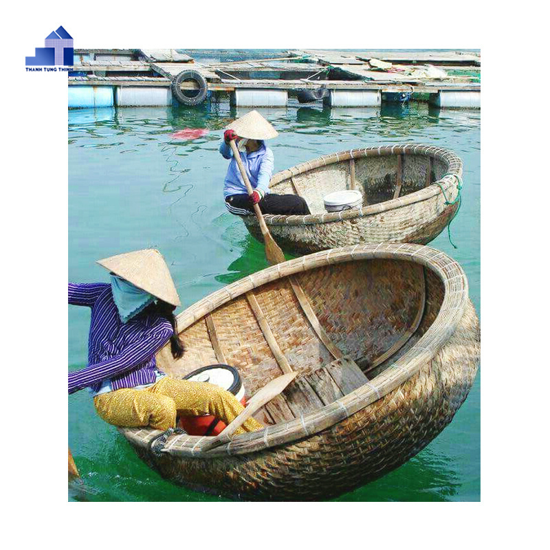 High quality boat shaped basket Bamboo Coracle portable boat for sale WhatsApp: +84 961005832