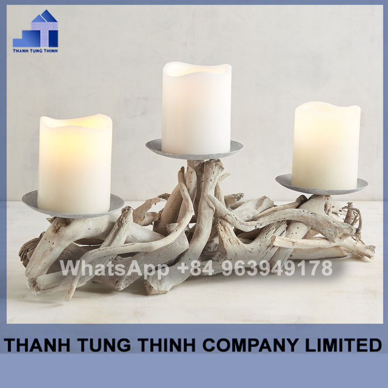 Hot items Small Driftwood Candle Holder Wooden for Home Decoration for wholesale WhatsApp: +84 961005832