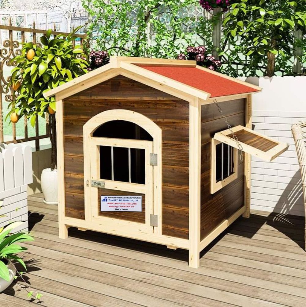 Hot deal large wood pet house custom wooden dog cage kennel dogs house fro wholesalers WhatsApp: +84 961005832