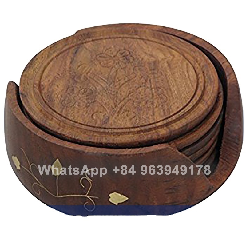 Hot items 2023 Diy wood coaster, wood tea coaster wood drink coasters for wholesale WhatsApp: +84 961005832