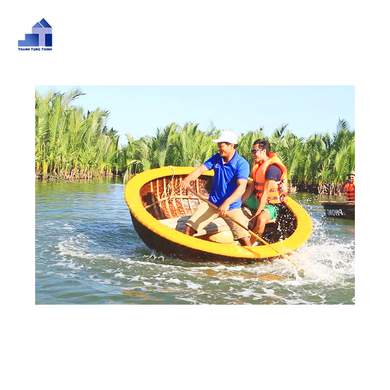 High quality boat shaped basket Bamboo Coracle portable boat for sale WhatsApp: +84 961005832