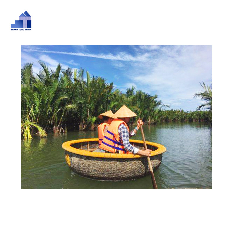 High quality boat shaped basket Bamboo Coracle portable boat for sale WhatsApp: +84 961005832