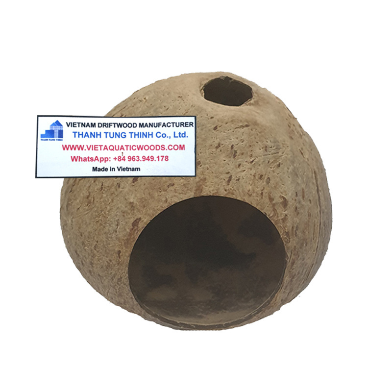 Cute Natural Coconut Shell Cage House For Hamster Reptiles Small Animals  WhatsApp: +84 963 949 178