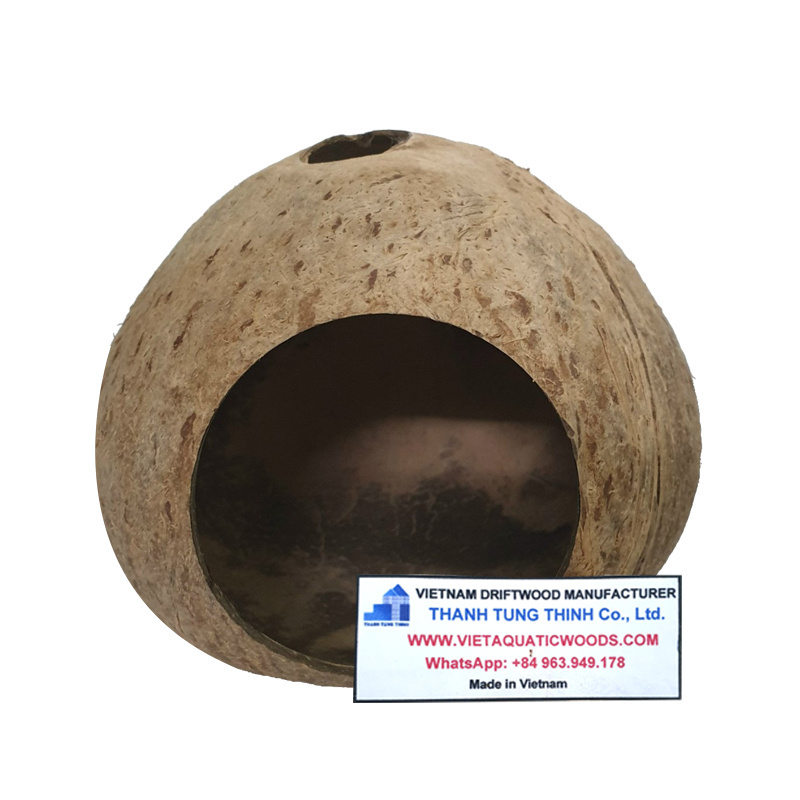 Cute Natural Coconut Shell Cage House For Hamster Reptiles Small Animals  WhatsApp: +84 963 949 178