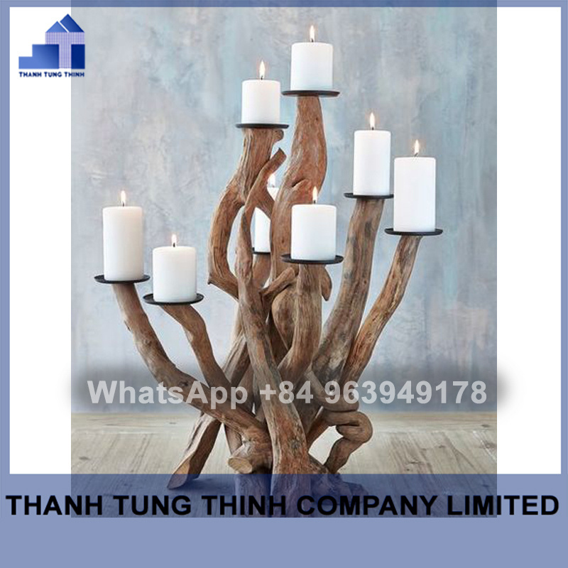 Wooden candle Holder candlestick holders Driftwood 2023  WhatsApp +84 961005832