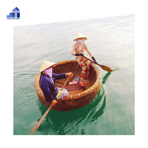 Water Entertaining Mini Round Sailboat Bamboo Coracle Boat for Sale WhatsApp: +84 961005832