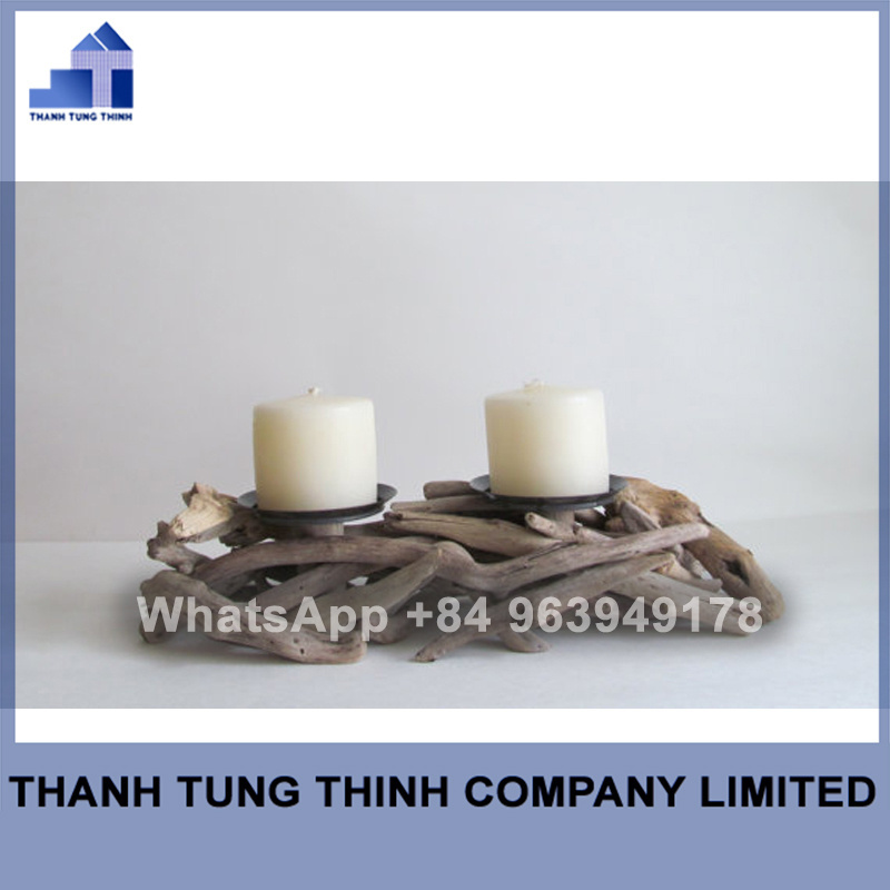 Hot items Small Driftwood Candle Holder Wooden for Home Decoration for wholesale WhatsApp: +84 961005832