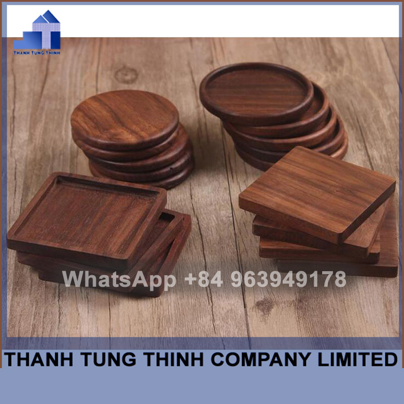 Hot items 2023 Diy wood coaster, wood tea coaster wood drink coasters for wholesale WhatsApp: +84 961005832