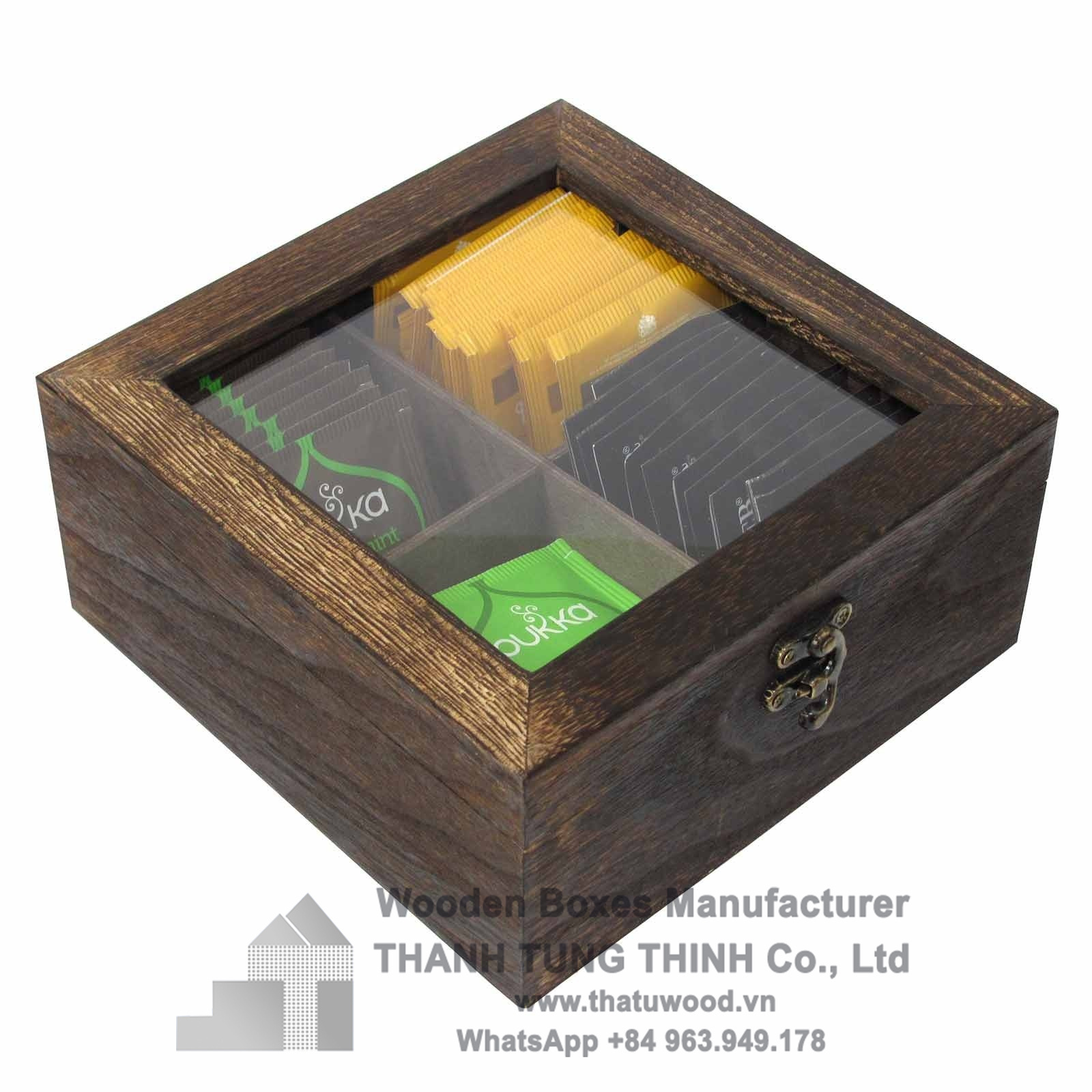 Custom wood storage box coffee boxes WhatsApp +84 961005832