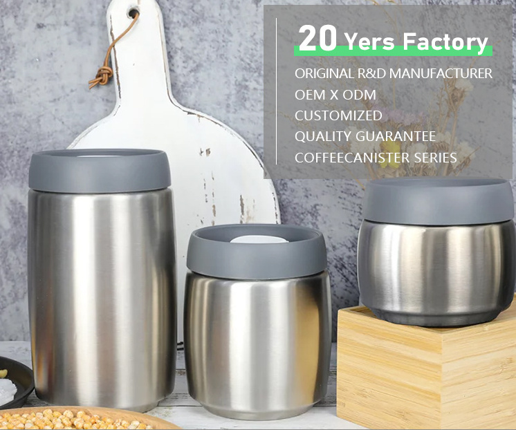 400ml 800ml 1200ml Source manufacturer customized coffee stainless steel sealed jar kitchen food storage jar container