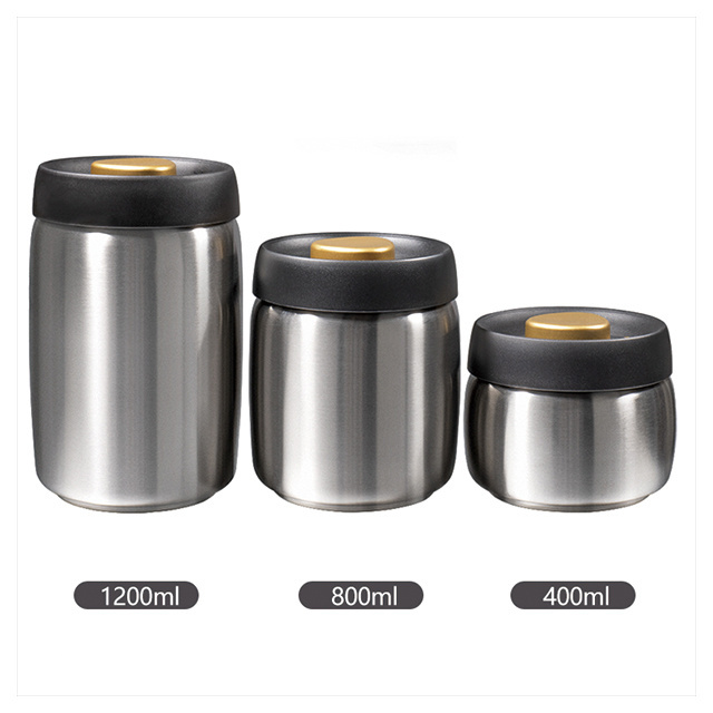 400ml 800ml 1200ml Source manufacturer customized coffee stainless steel sealed jar kitchen food storage jar container