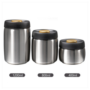 400ml 800ml 1200ml Source manufacturer customized coffee stainless steel sealed jar kitchen food storage jar container