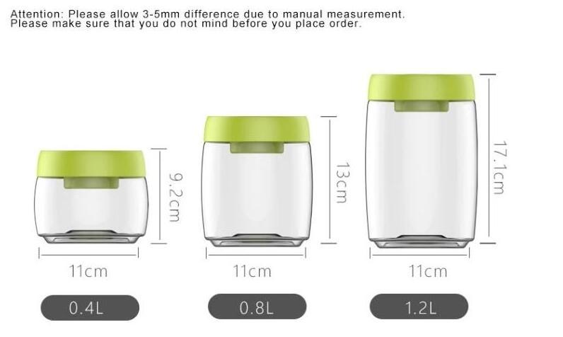 2024 Hot color box pack 0.8L round eco-friendly kitchen airtight seal pump lid vacuum food storage borosilicate glass bottle jar