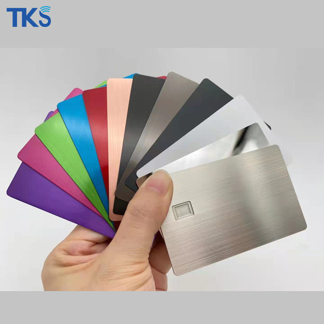 Various color EMV chip slot metal credit debit blank card with black Magnetic stripe and signature panel