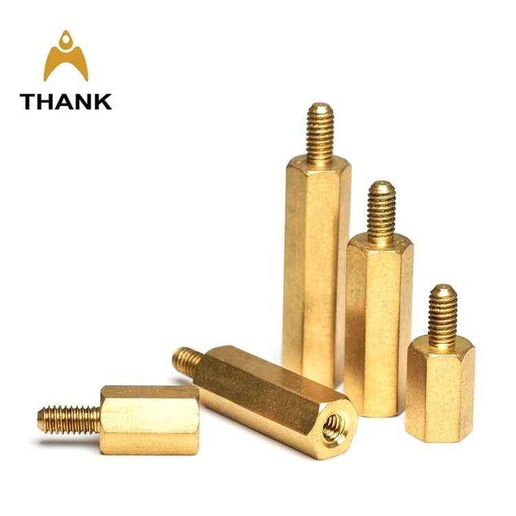 double head male female threaded metal gold electric fence standoffs nut and bolt desktop standoff spacer for PCB